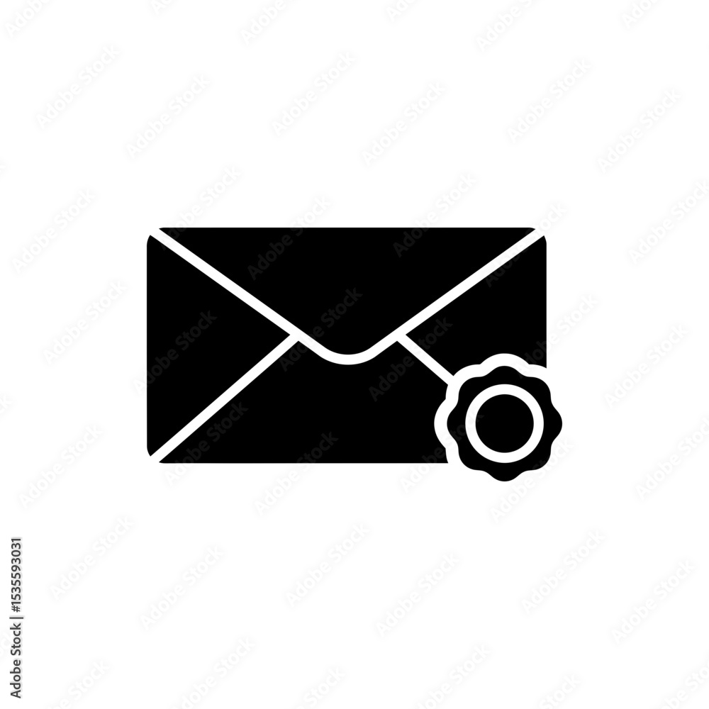 Sealed mail envelope with classic stamp mark on it Sealed mail envelope with classic stamp mark on it