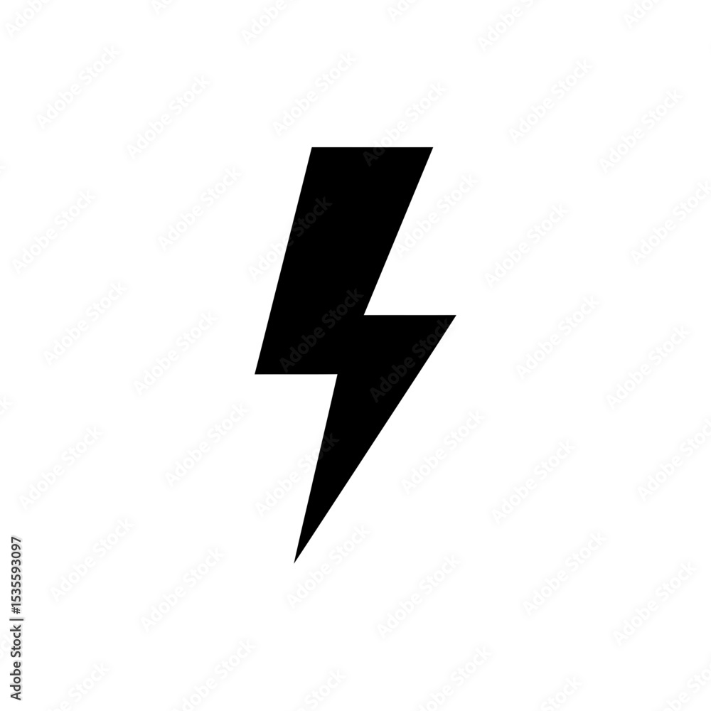 Sharp lightning bolt icon symbolizing energy and power Sharp lightning bolt icon symbolizing energy and power