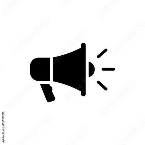 Megaphone with alert lines broadcasting icon for emergency update