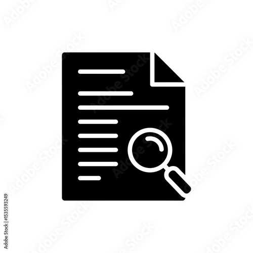 Document Icon with Magnifying Glass for Search Concept