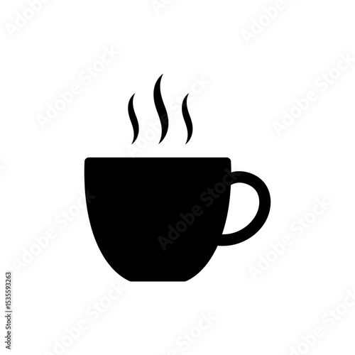 Hot cup with rising steam image