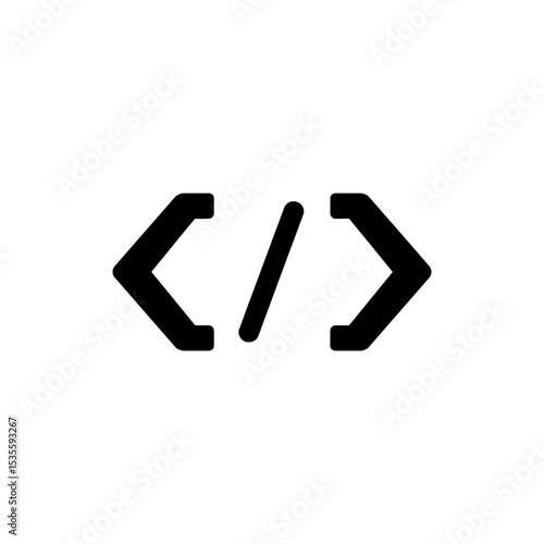 Programming code brackets icon for software development and coding