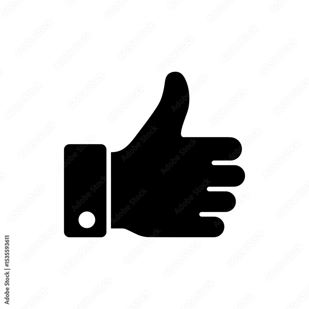 Thumb Up with Visible Fingers Icon Representing Approval and Positive Gesture Thumb Up with Visible Fingers Icon Representing Approval and Positive Gesture