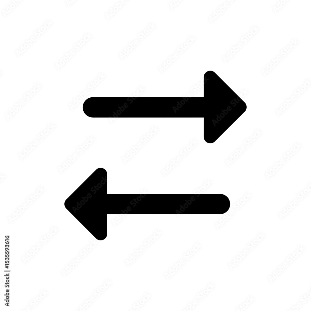 Swap Icon with Two Arrows Opposite Directions Symbol Image Swap Icon with Two Arrows Opposite Directions Symbol Image
