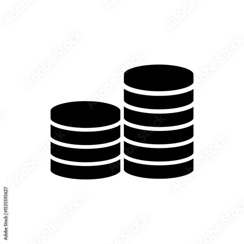 Stack of Coins Icon for Financial Savings and Banking Transactions