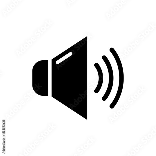 Speaker Icon with Echo Wave for Sound and Audio Output