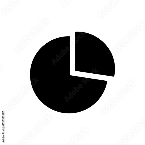 Pie chart icon with three segments for business data visualization