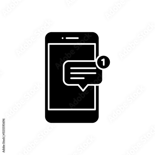 Phone with notification bubble icon for incoming call alerts