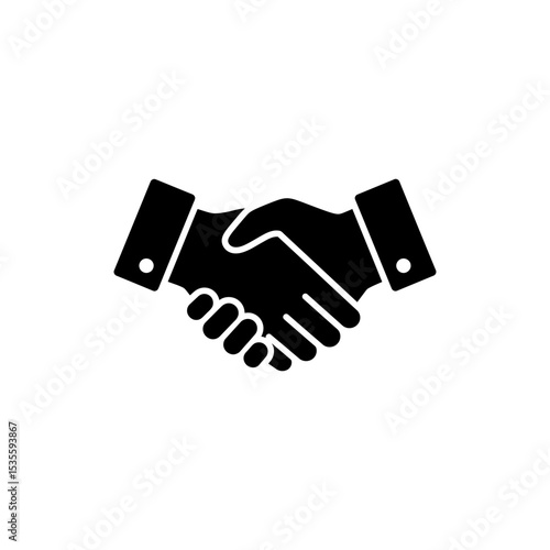 Handshake icon with grip lines representing agreement and partnership