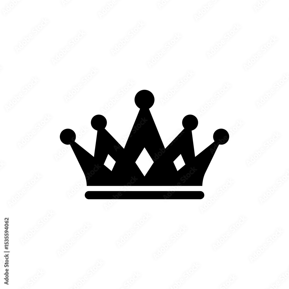 Crown with five points royal and luxury icon Crown with five points royal and luxury icon