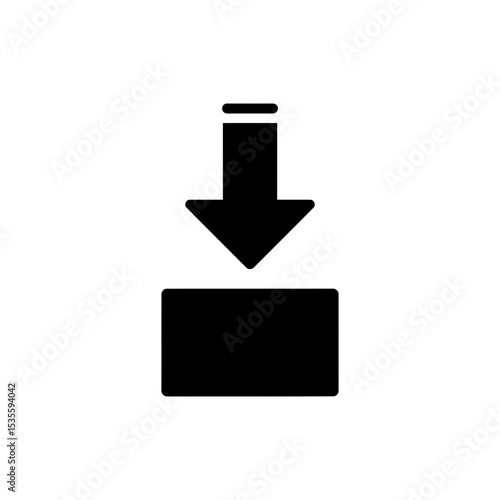 Download arrow pointing into box for digital file saving