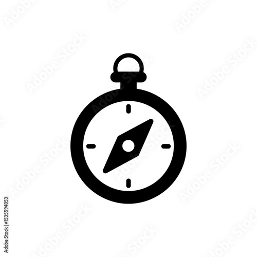 Compass with Pointer Icon Representing Direction and Navigation Tool