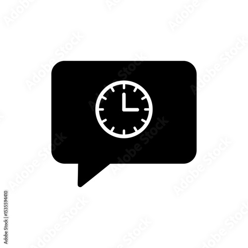 Chat Bubble with Clock Icon for Timely Communication