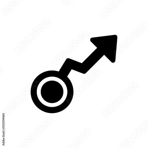 Arrow Emerging From Circle Icon Representing Start Or Progress