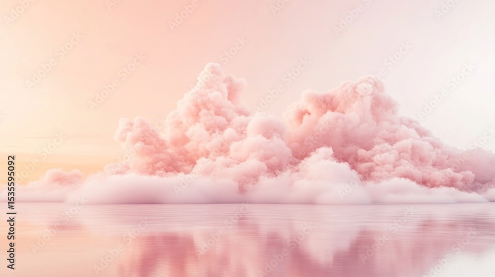 Serene Pink Clouds Reflecting on Calm Water at Sunrise with a Dreamy Atmosphere and Peaceful Vibes Serene Pink Clouds Reflecting on Calm Water at Sunrise with a Dreamy Atmosphere and Peaceful Vibes