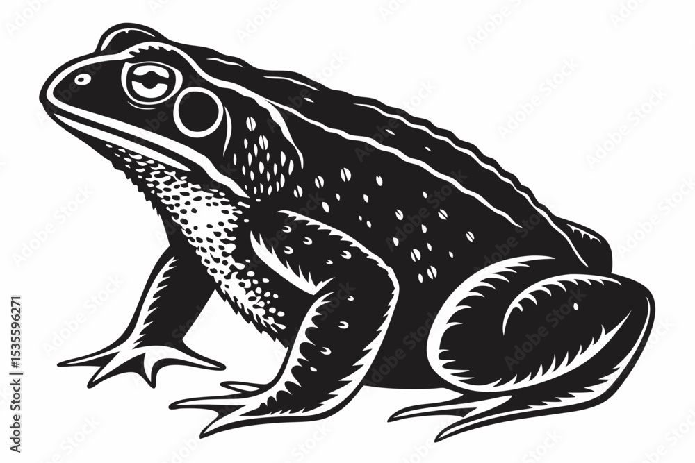 Naklejka premium toad sihouette black vector 