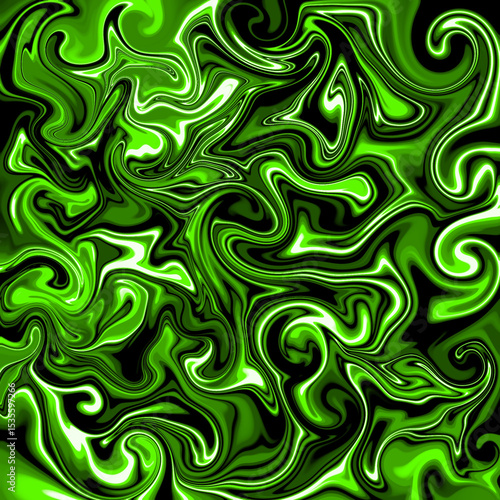 Green Swirl Abstract Art
