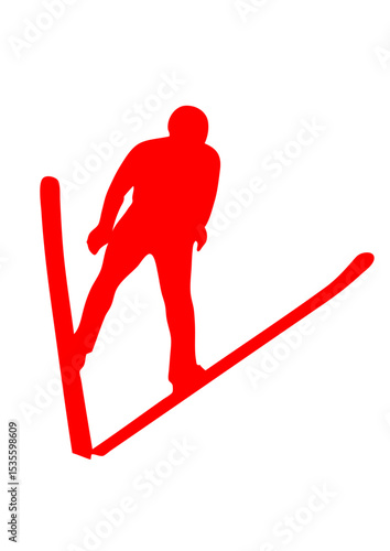 saut ski combine nordique silhouette