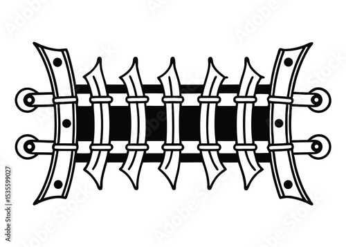 Stylized suture line border medical tech


