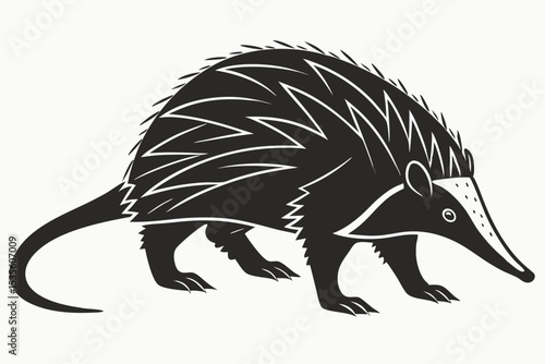 tenrec silhoette black vector 