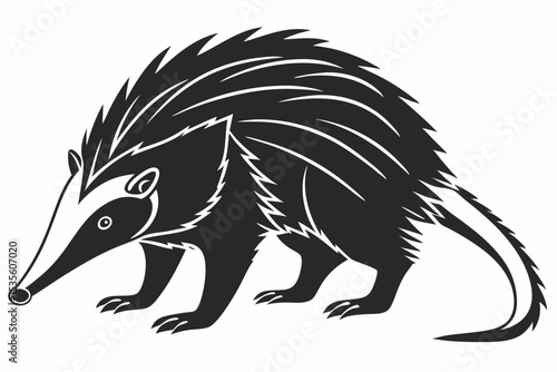 tenrec silhoette black vector 