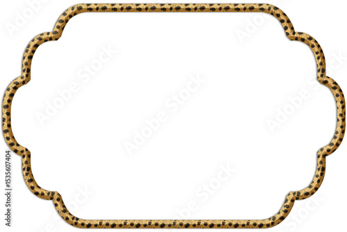 Decorative frame without background leopard fur