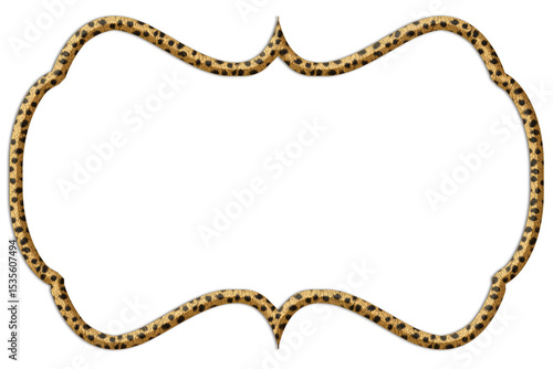 Decorative frame without background leopard fur