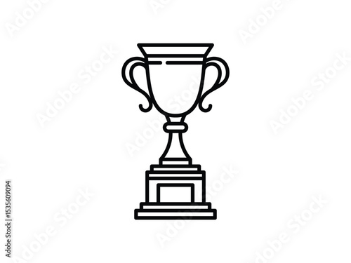 Championship Trophy Cup Line Art Illustration