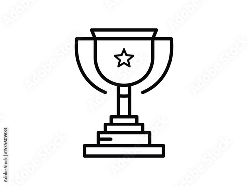 Flat Style Trophy Vector for Success and Achievement