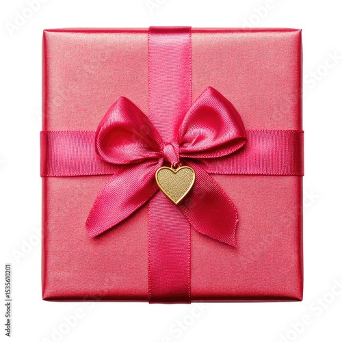 Red Gift Box with Pink Ribbon