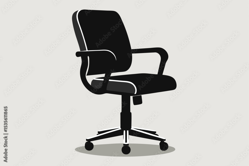 Modern black office chair vector illustration isolated on a neutral background Modern black office chair vector illustration isolated on a neutral background