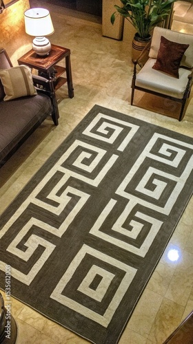 Cozy Living Room with Couch and Elegant Rug