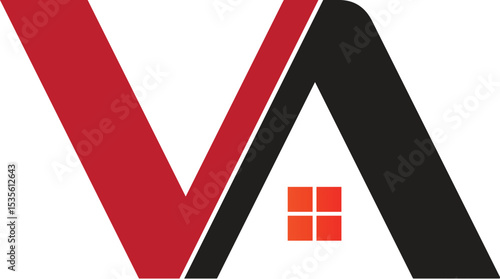 AV logo design. VA logo design. House logo design. House VA logo design. Real Estate logo design. Property logo design. A logo design. Luxury Real Estate V logo design. 