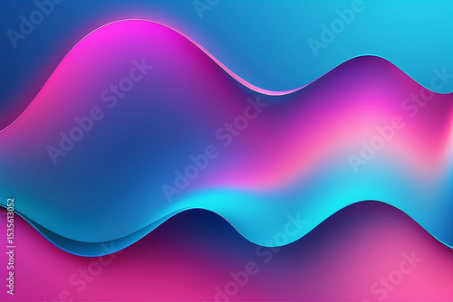 Wallpaper Mural Abstract wave shapes in a gradient of blue pink and purple colors for backgrounds Torontodigital.ca