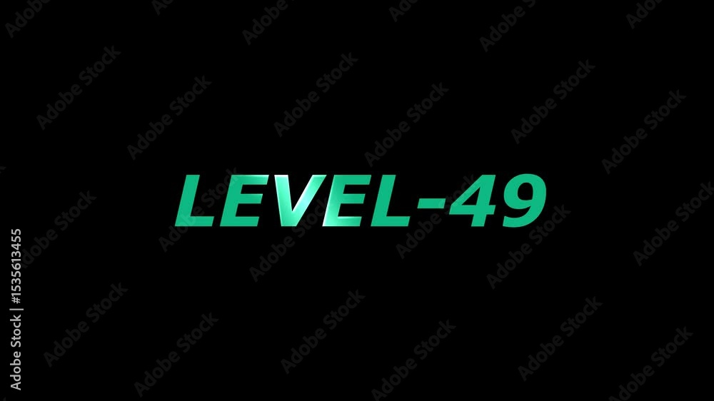 Level 49 graphic in teal color against black background for gaming content Level 49 graphic in teal color against black background for gaming content