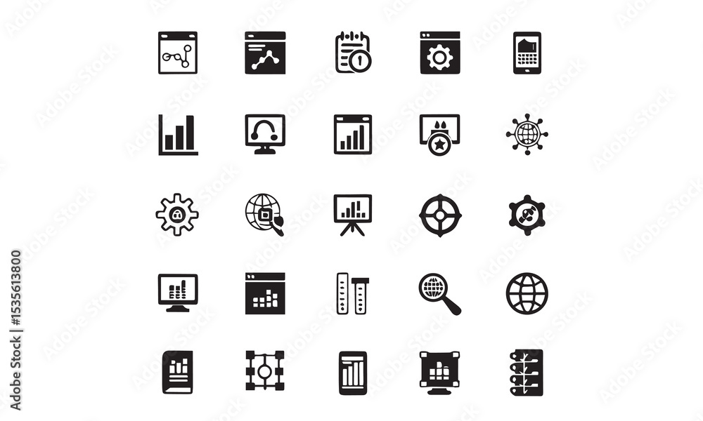 Data analytics thin line icon Data analytics thin line icon