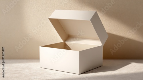 Wallpaper Mural A white cardboard box is opened and the inside is empty Torontodigital.ca