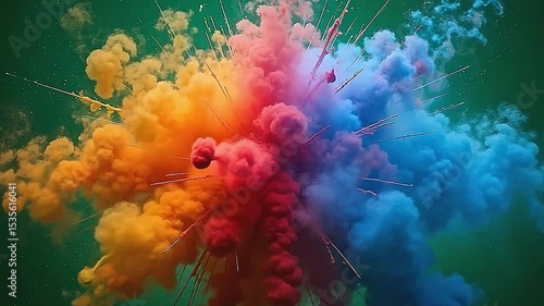 framing angstrom productive park background, burst dazzling powder skin flowers beautifully, issue layer of brilliant dye that wave and sparkle softly.