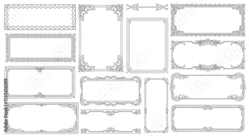 Elegant Collection of Ornamental Frames and Borders Vector Graphics