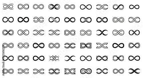 Collection of Infinity Symbols Diverse Designs and Styles for Design Projects
