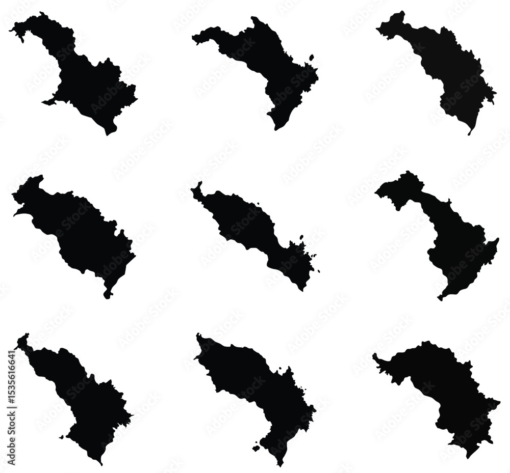 Obraz premium Micronesia map black silhouette vector style with white background