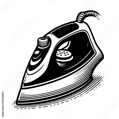 Black and White SVG of a Iron Box
