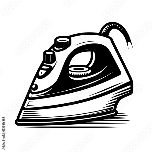 Black and White SVG of a Iron Box