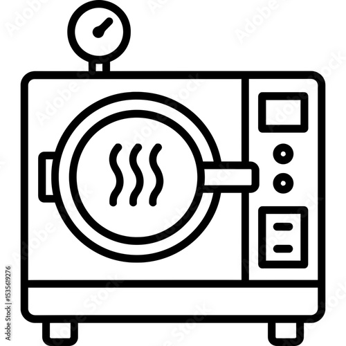 Laboratory autoclave outline icon vector