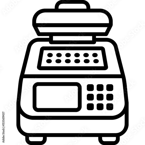Pcr thermal cycler outline icon vector
