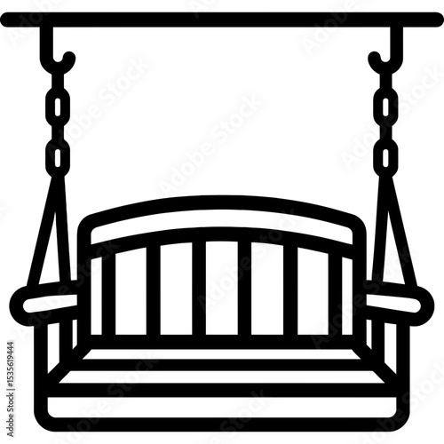 Porch swing outline icon vector