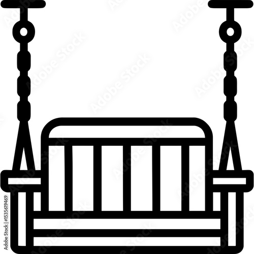 Porch swing outline icon vector