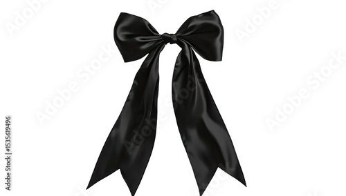 Large black satin bow