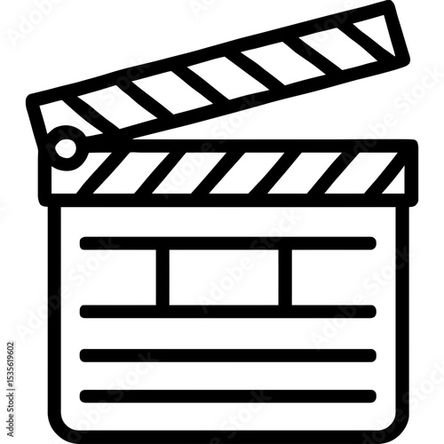 Minimalist clapperboard icon outline