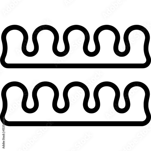 Clean bold outline of yoga toe separators